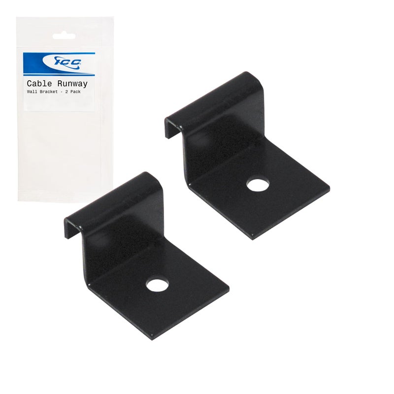 ICC Cable Runway Wall Bracket â€“ 2-Pack | Steel, Black Powder Coat, Flush Wall Mount - Image 1
